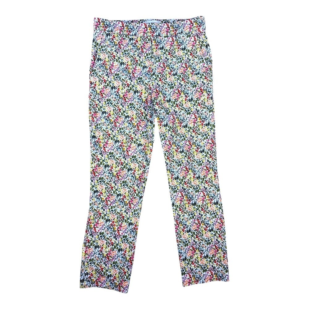 Jules & Leopold Multi Color Ditsy Floral Straight Leg Ankle Pants Small Cropped